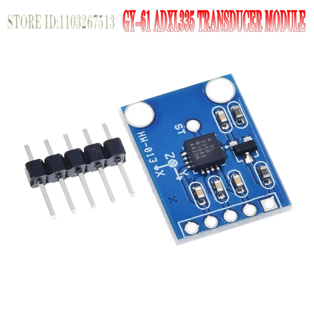Módulo do acelerômetro de saída analógica de 3 eixos, transdutor angular, 3V-5V, GY-61, ADXL335