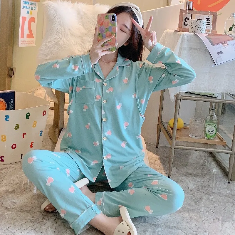 Autumn Winter Nursing Pijamas Breastfeeding Maternity Pajamas Sets Casual Pregnacy Women Clothes Sleepwear Long Sleeve Top +Pant