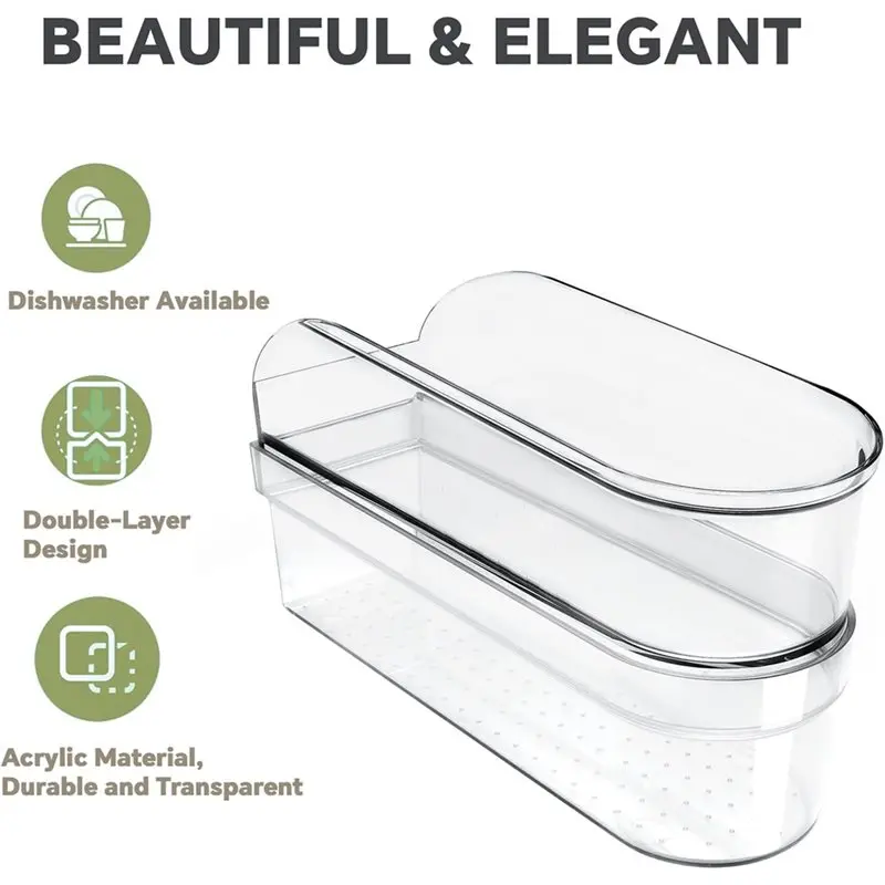 DT39 Hand Mixer Storage Case for KitchenAid KHM5/6/7/9, Double Layer Acrylic Transparent Organizer Box with Accessories Holder