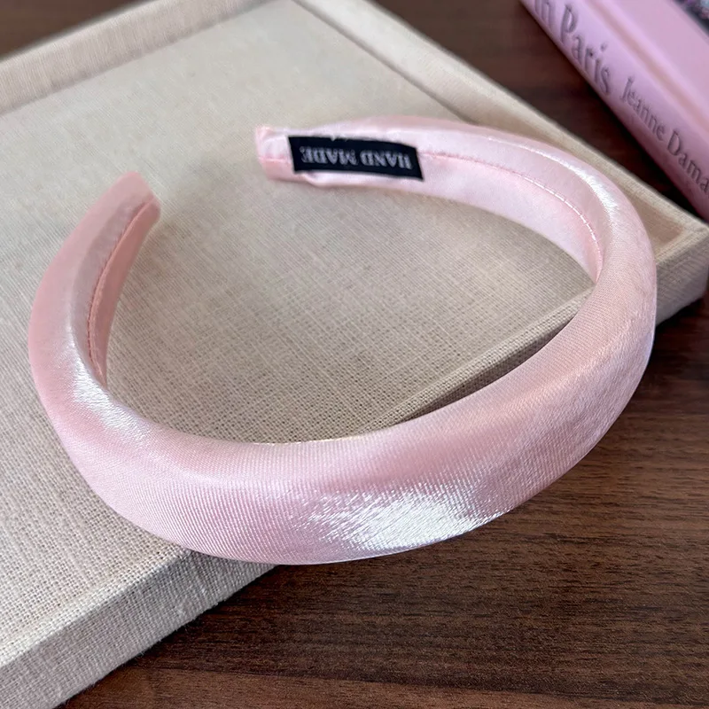 Sweet Shiny Pink Sponge Headband for Woman Girls Fashion Temperament Hair Hoop Wash Face Hair Band Female Party Hair Accessories