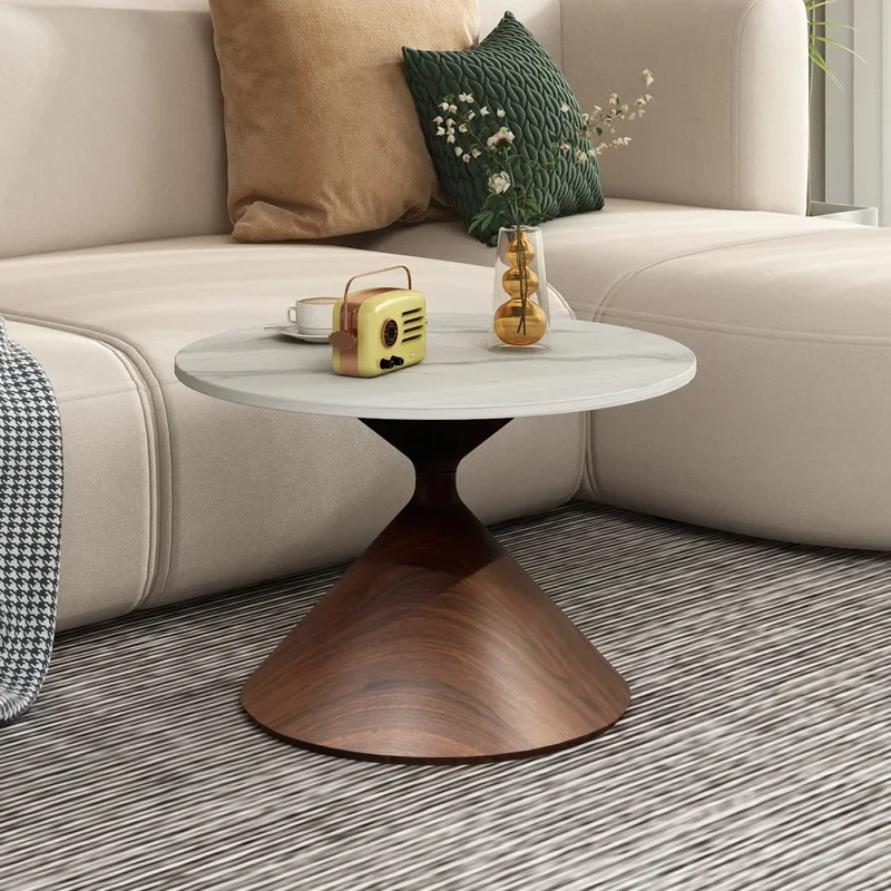 Modern Marble Simple Design Coffee Table Round Balcony Home Use Collection Side Table Living Room Mesa Auxiliar Salon Furniture