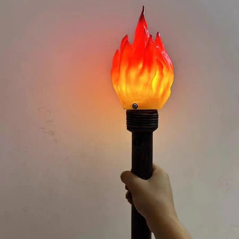 LED Flame Torch Prop Realistic Fake Fire Lights Ornament Handheld Safety Stage Performance Ceremonys Sports Event Decor