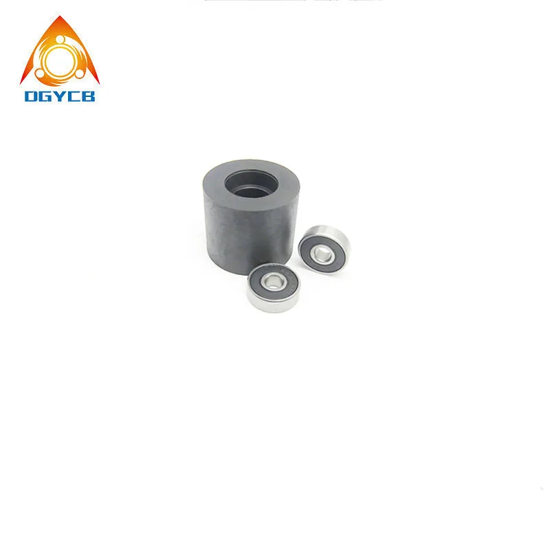 1 szt. rolka poliuretanowa z podwójnym łożyskiem 6x35x30 PUT62635-30, cicha rolka prowadząca płaska, średnica 35mm, otwór 6mm, gumowa rolka 6*35*30