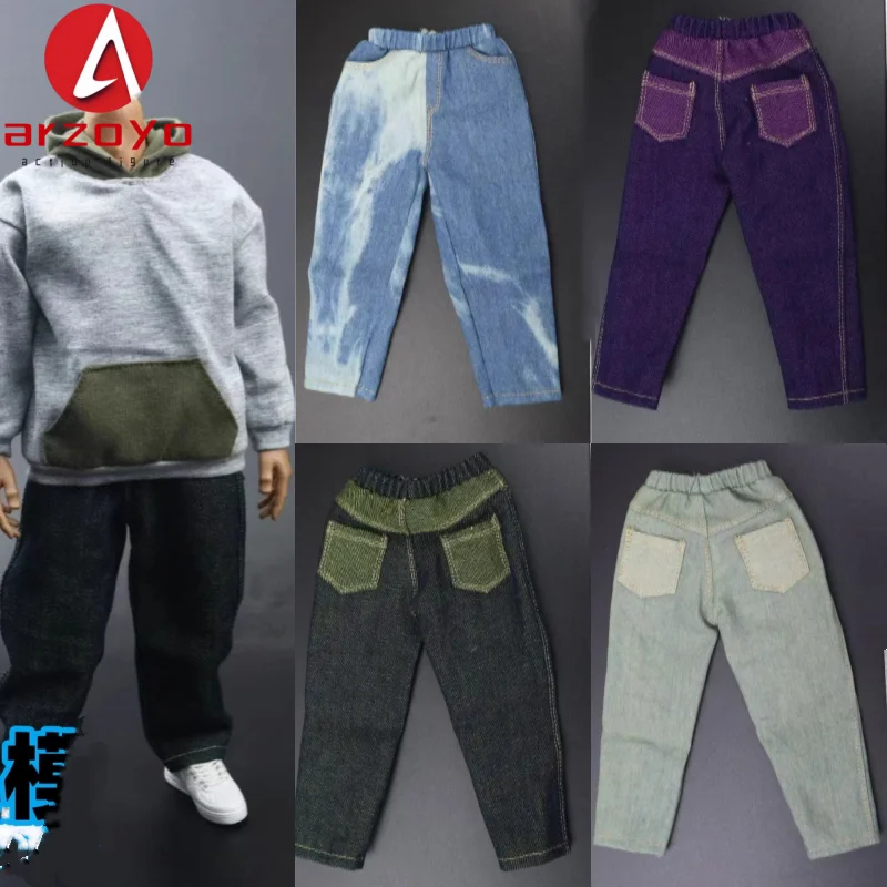 Sweat à capuche en jean pour homme, échelle 1/6, accessoires pour vêtements, modèle adapté à une figurine de soldat masculin de 12 pouces, poupées corporelles