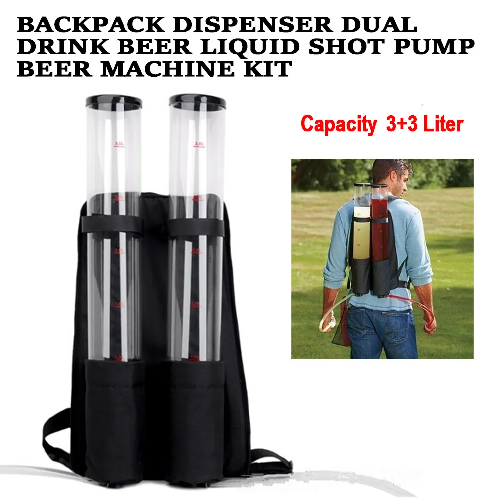 Rucksack Dual Dispenser Bier Getränk Liquid Shot Pump Tragbarer Camping Organizer