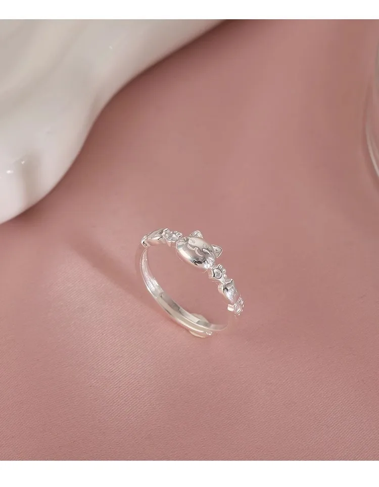 9999 Gold Fashion Attraction Cat Ring for Women - Luxurious, Small-Scale, Unique Design - High-Class, Elegant - ndex Finger Ring