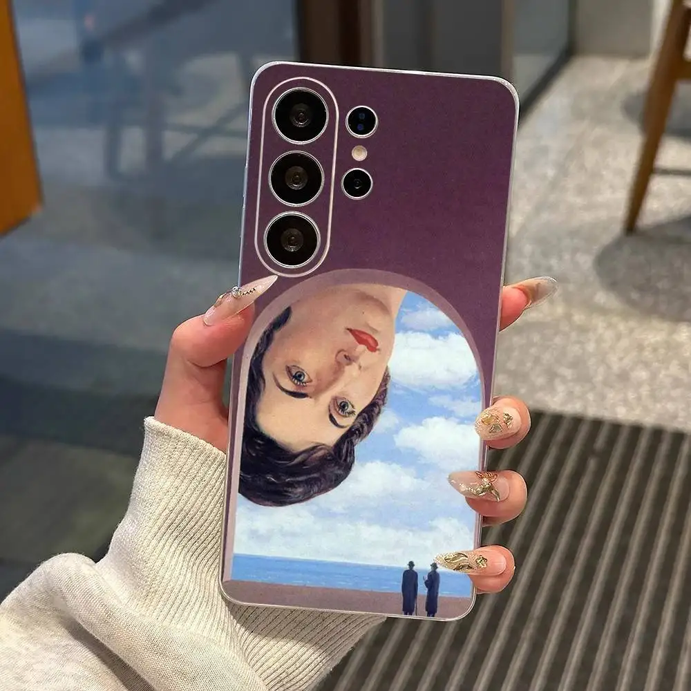 R-Rene M-Magritte Art   Phone Case For Samsung S25,S24,S21,S22,S23,S30,Ultra,S20,Plus,Fe,Note,10,9,5G Transparent Cover