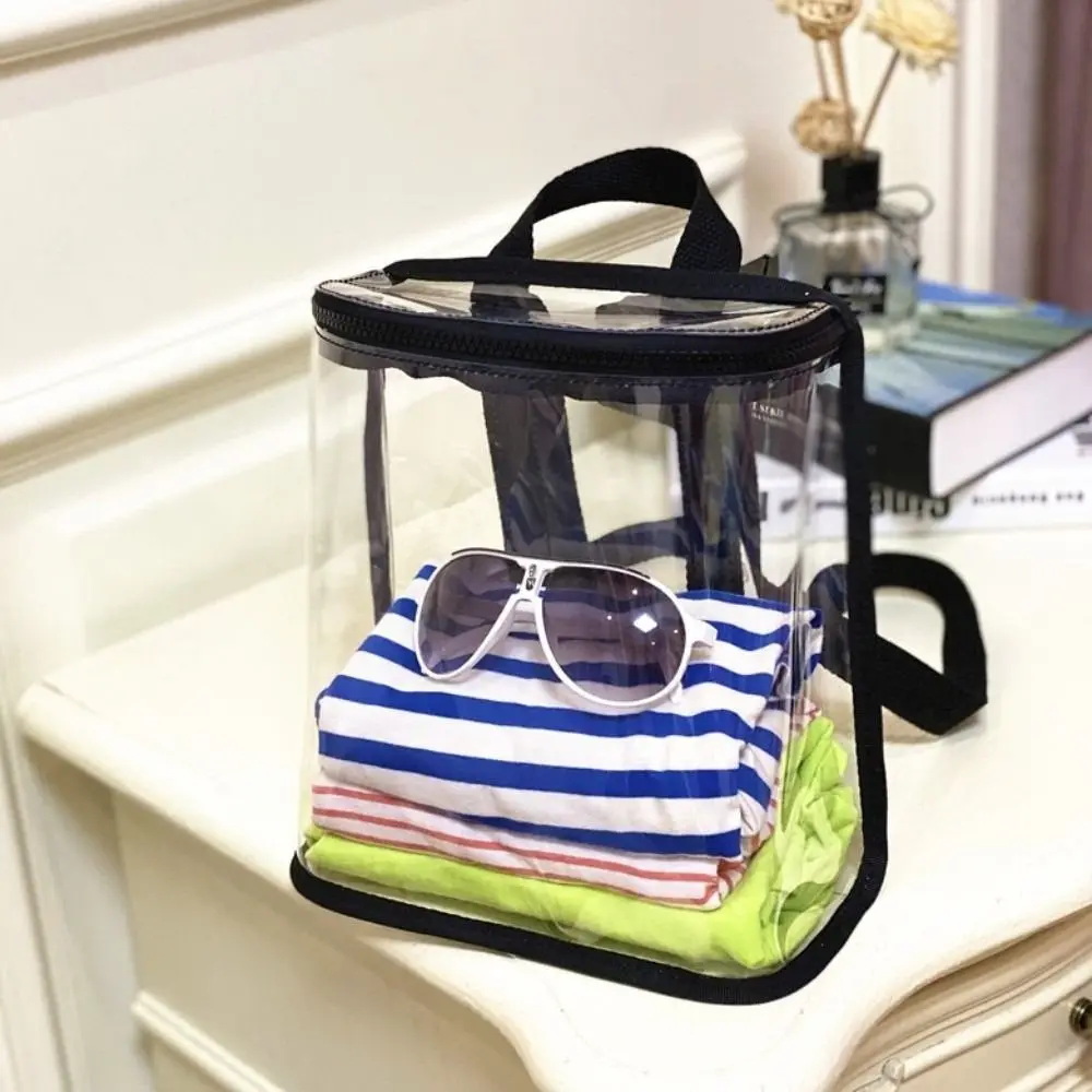 PVC Organizer Clear Backpack Visible Large Capacity Swimming Storage Bags Ins Style Zipper Beach Waterproof Backpack School