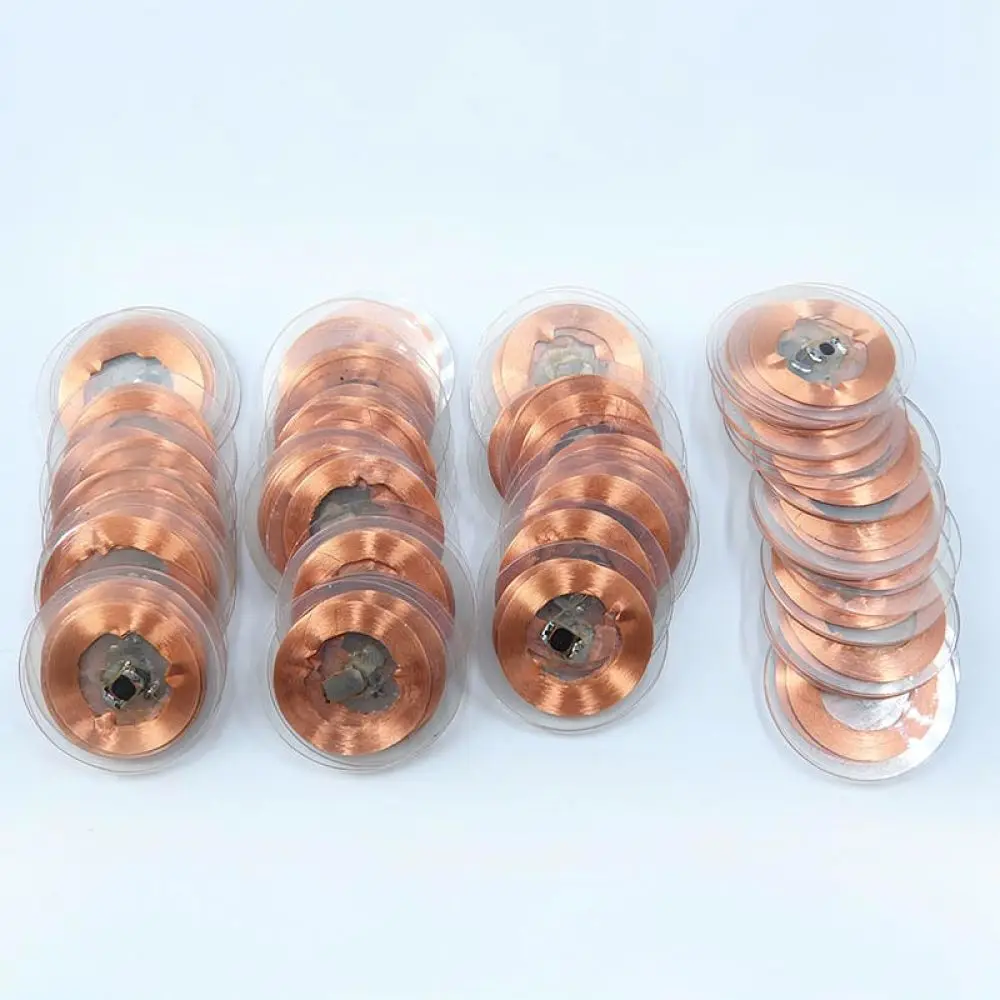 RFID ID Coin Card T5577 Chip Sticker Transparent Copper Coil Tag For Door Access Control Elevator System Replacement