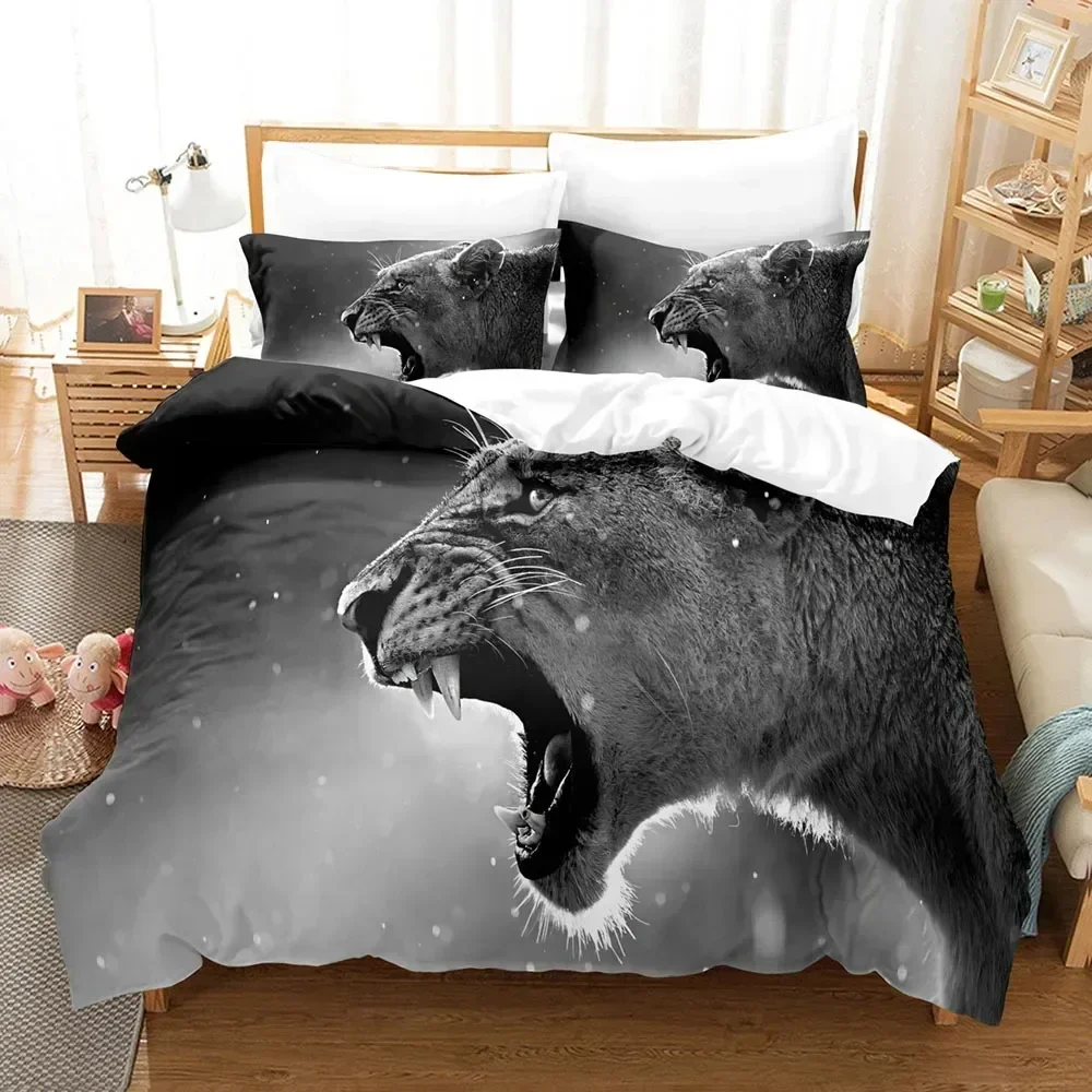 Luxury New 3D Print The Lion Bedding Sets Duvet Cover Set With Pillowcase Twin Full Queen King Bedclothes Bed Linen