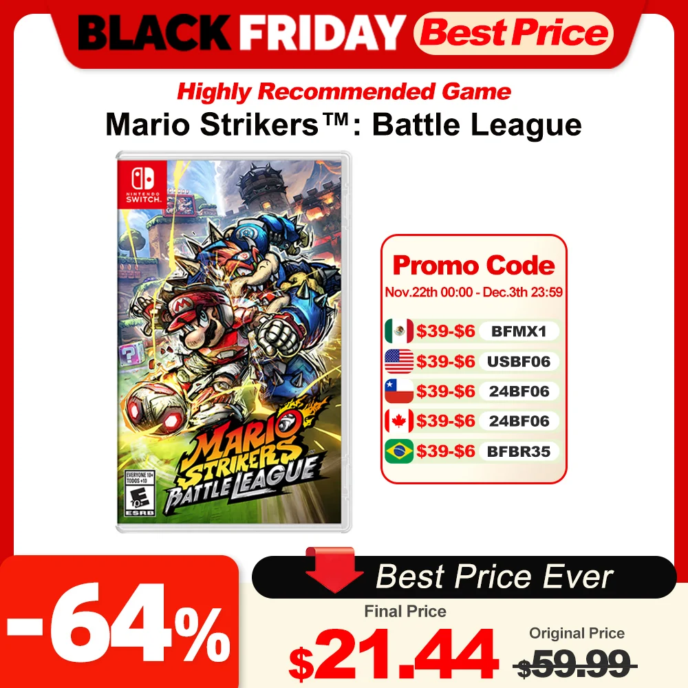 Mario Strikers Battle League Nintendo Switch Game Deals 100% Official Physical Game Card for Switch OLED Lite Game Console