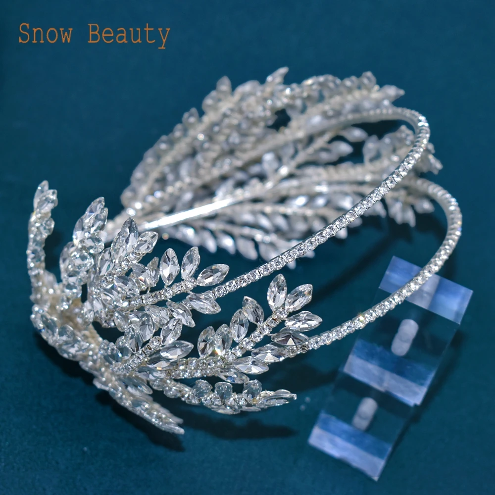 DZ019 Bride Hair Ornament Jewelry Gift Accessories Elegant Bridal Headpiece Crystal Bride Headwear Rhinestone Wedding Headdress