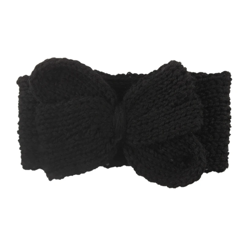 Bebê meninas headbands bonito malha crochê headwear outono inverno arcos hairbands