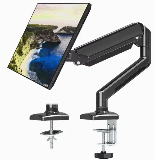 D-MOUNT D80 Metal Alumin 2-10KG 13'-32' Monitor Clamp 0-60mm Grommet Desktop Stand Mount Gas Spring Arm Full Motion Rotate