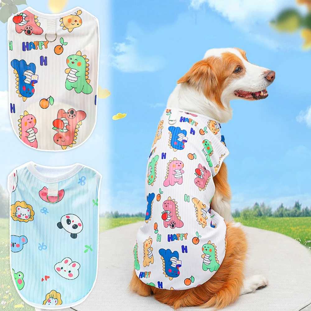 Cute Summer Medium Dog Vest Cartoon Spring Soft Pet Cat Clot