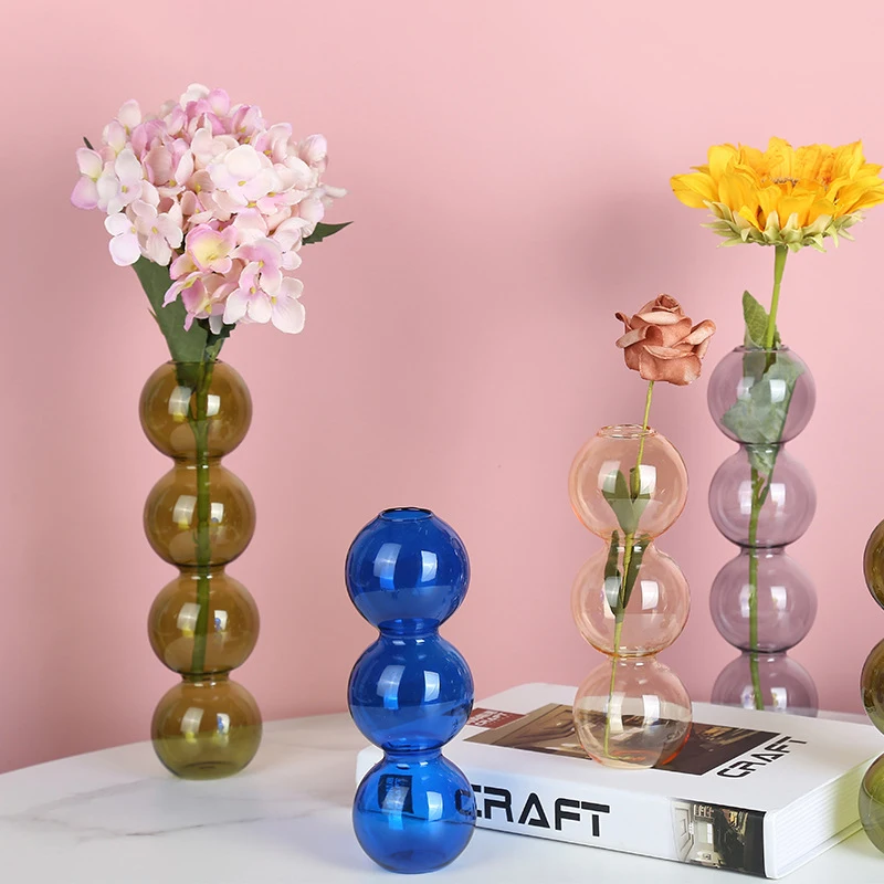 Arrangement Spherical Art Flower Ornaments Vases Nordic Creative Glass Bubble Vase Flower Decoration Home Birthday Gift