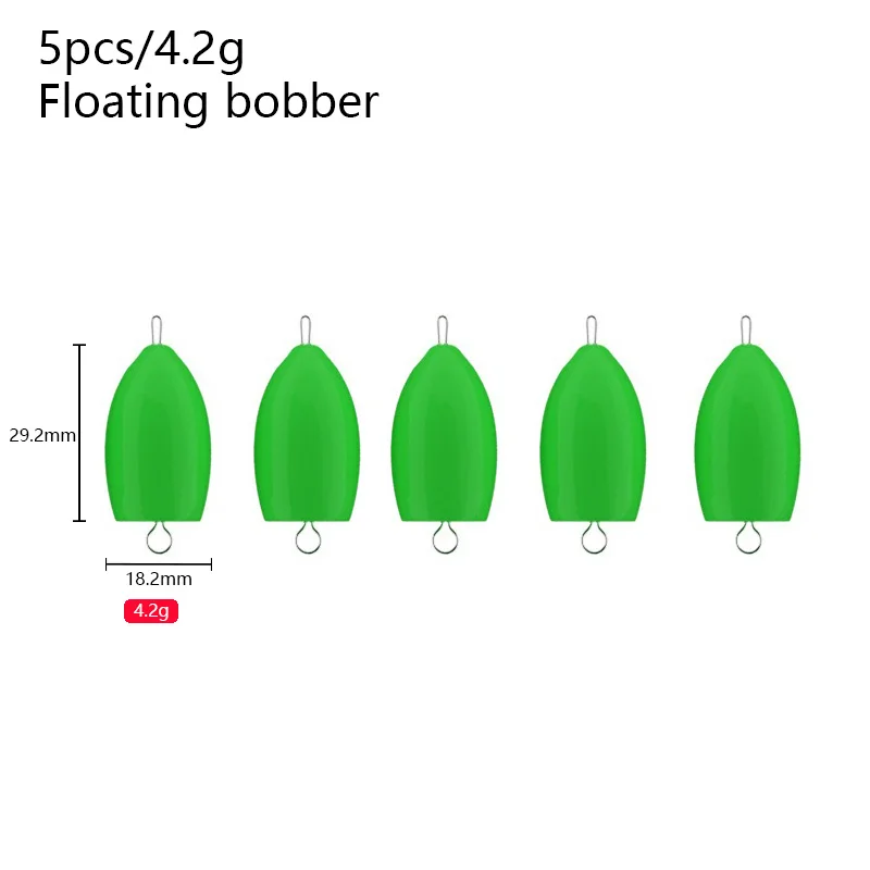 5 Stück schwimmender/sinkender Bobber 3,2–12 g Angeln Easy-Throw Fishing Sinker Fliegenköder-Zubehör
