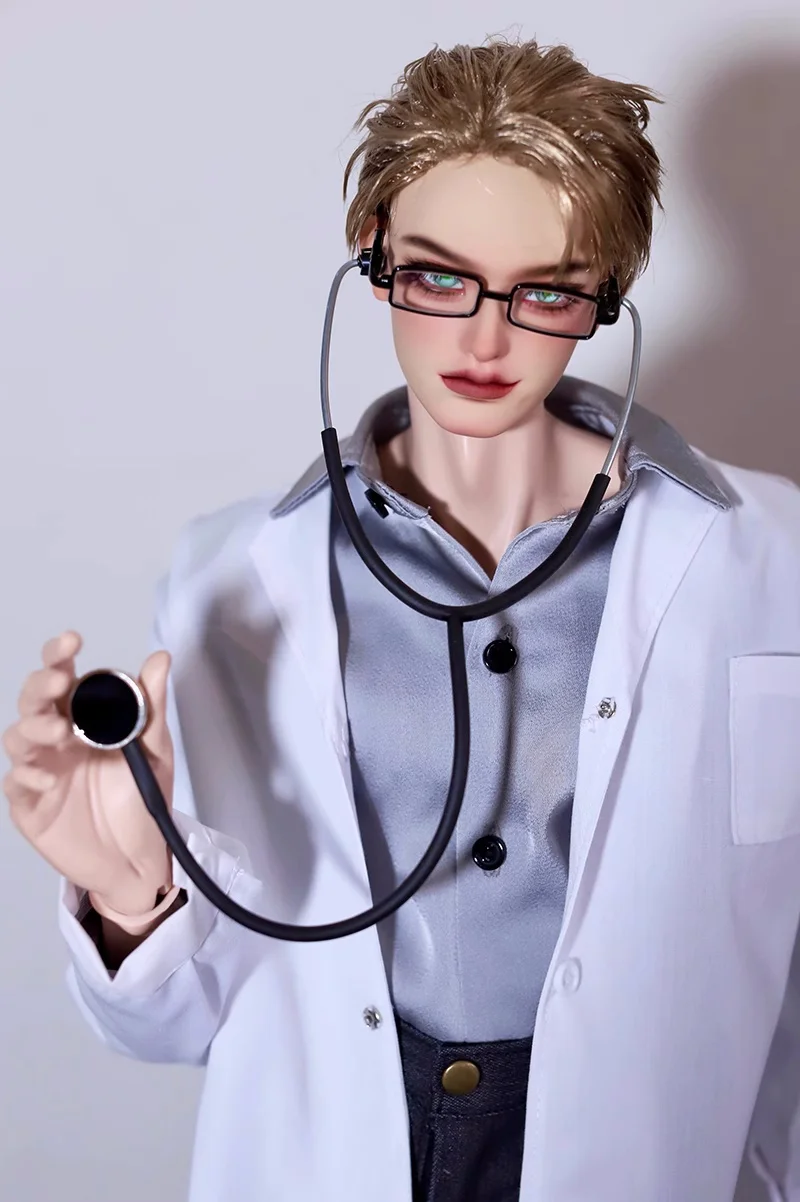 BJD doll accessories suitable for 1/3 1/4 1/6 size mini white coat cos doctor prop stethoscope accessories