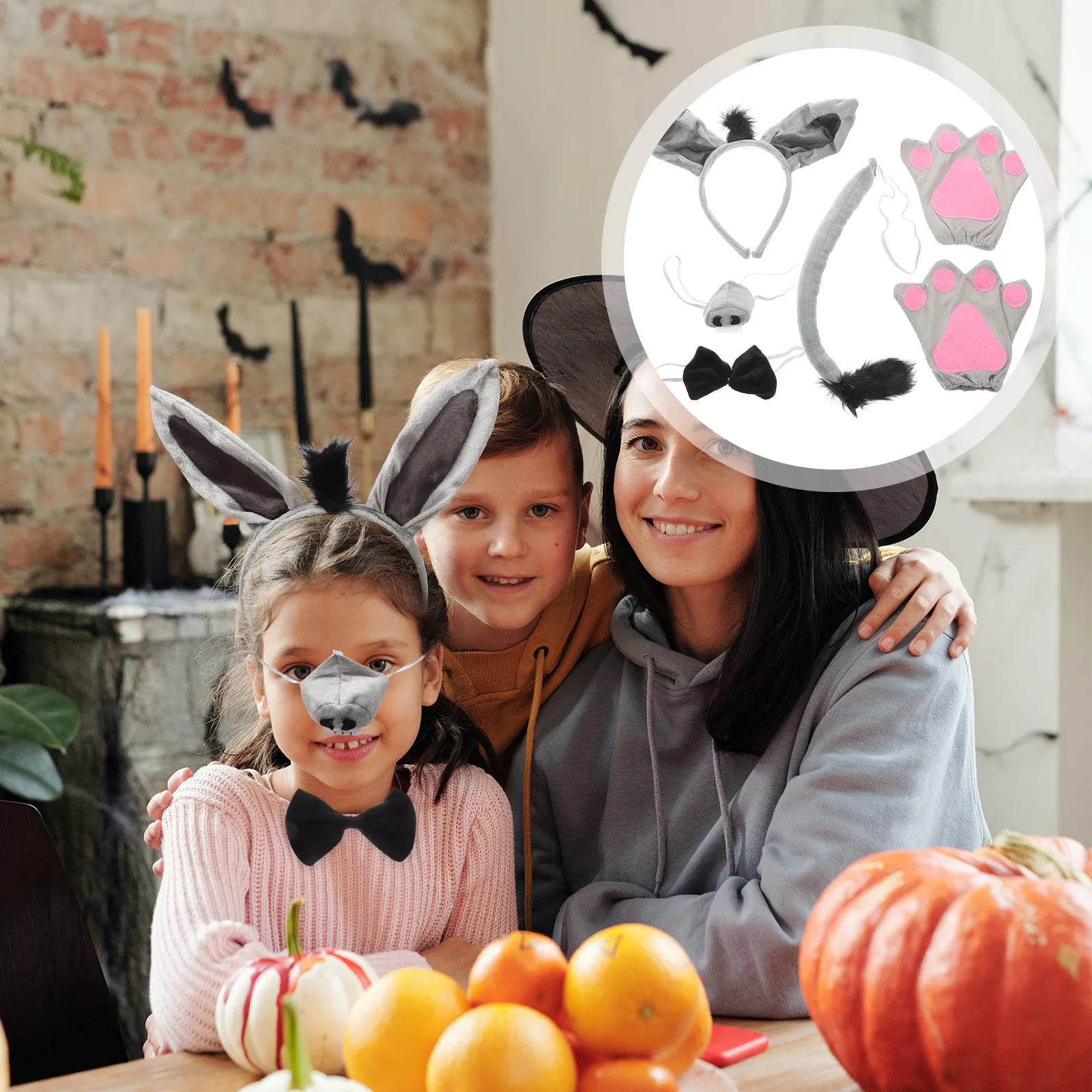 

Набор из 6 предметов: повязка на голову с изображением осла, галстук-бабочка, хвост, перчатки-носочки для детей, гипоаллергенный, для Хэллоуина, карнавала, дня рождения, косплея, костюмированной вечеринки