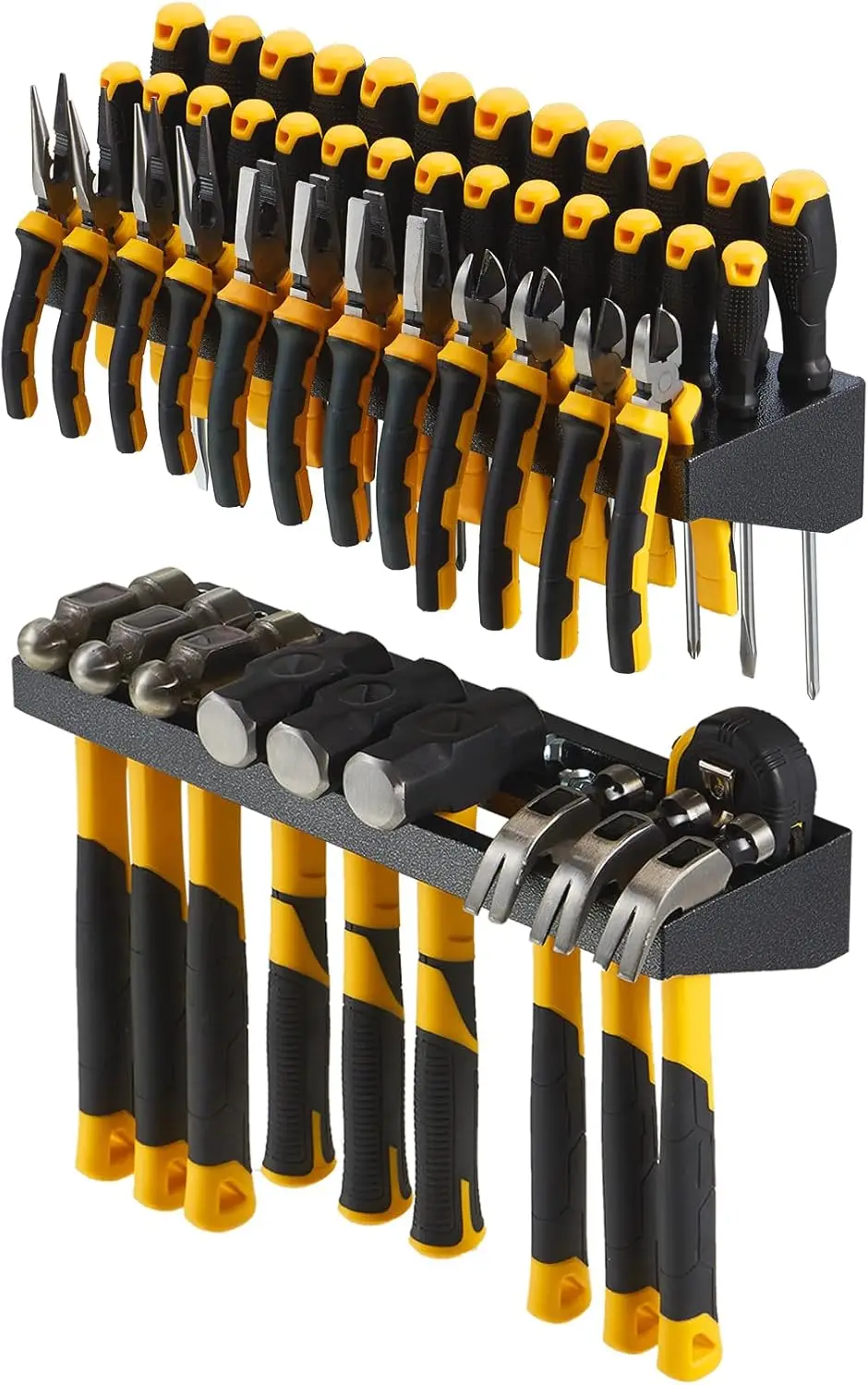 

Wall Mount Hand Tool Organizer, Screwdriver Organizer,Hammer Rack,2 Pcs Set Heavy Duty Utility Storage Rack for Garage Workshop