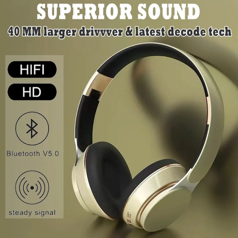 07S Wireless Headphones Foldable Adjustable Stereo Gaming Earphone Bluetooth+TF Play+3.5mm AUX 3 Modes HIFI Heavy Bass Headsets