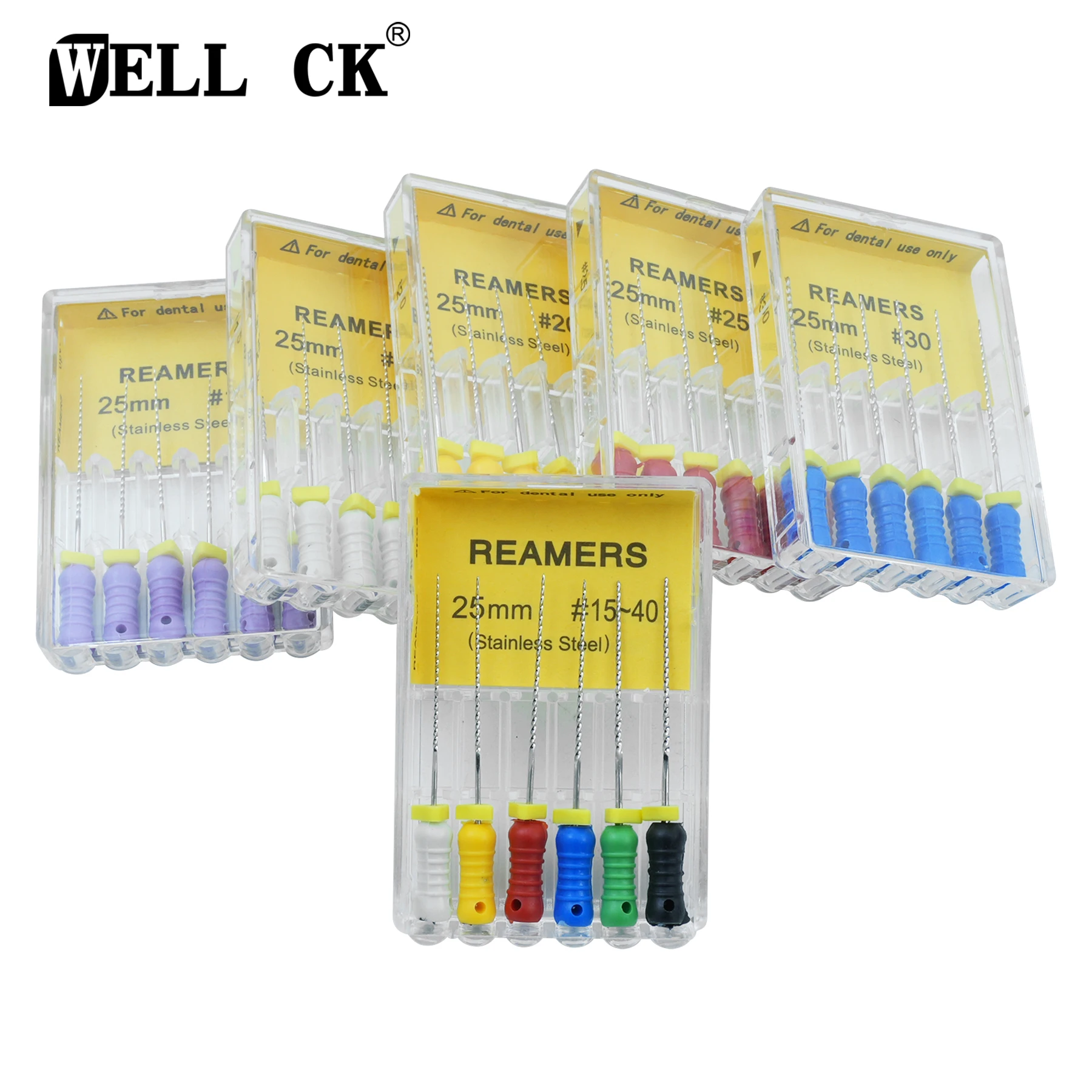 

6Pcs/box WELLCK Dental Reamers Root Cannal Endo File Stainless Steel Hand Use #15-40 Endodontic Dentistry Treatment