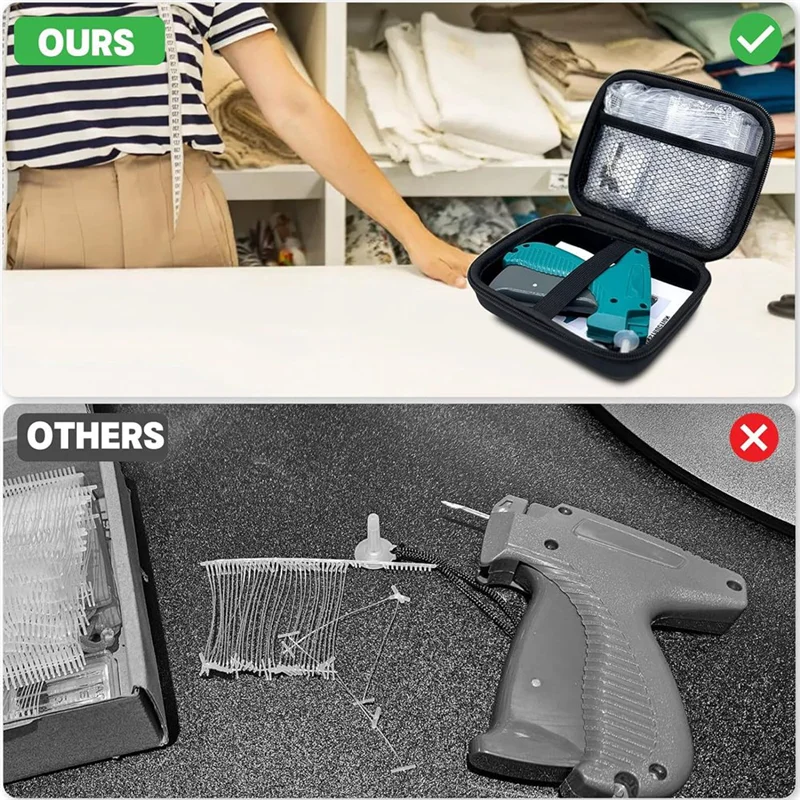 -MEOF Tagginggun Kit con custodia rigida, tagginggun per abbigliamento, attacco standard per microstitch al dettaglio per vestiti