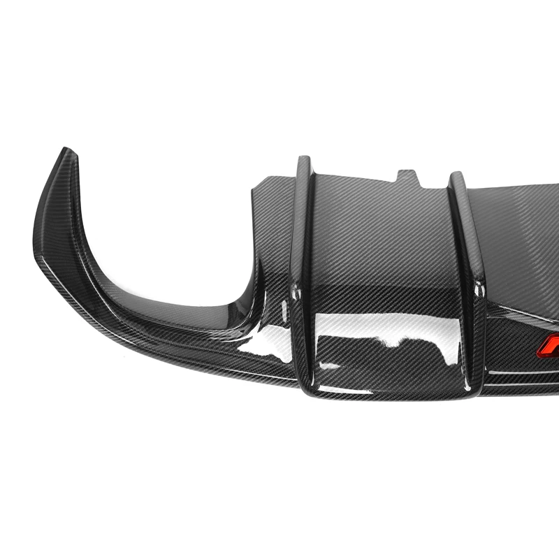 A5 B8 Carbon Fiber Rear Diffuser Fit for'Audi A5 Coupe 2008-2011 S Line Karbel Style with LED Light Rear Bumper Diffuser Lip