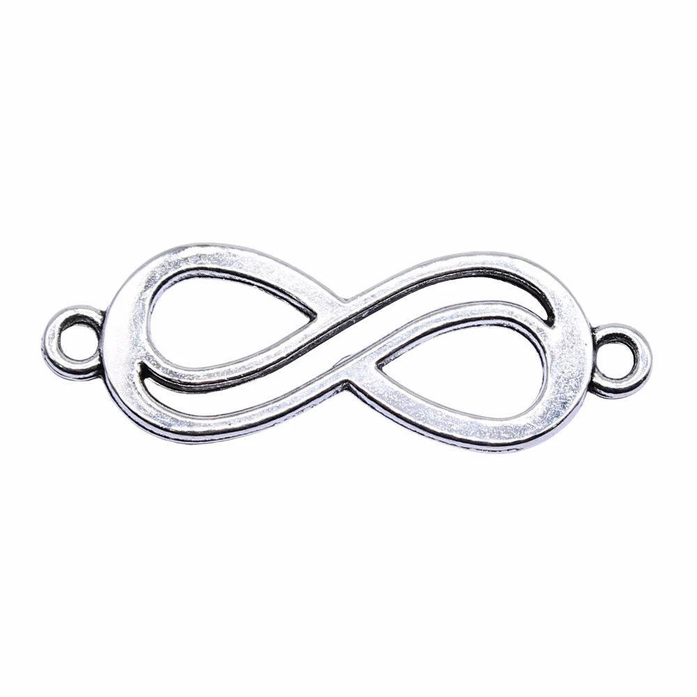 WYSIWYG 10pcs 33x12mm Antique Silver Color Infinity Symbol Connector Charms For Jewelry Making DIY Jewelry Findings