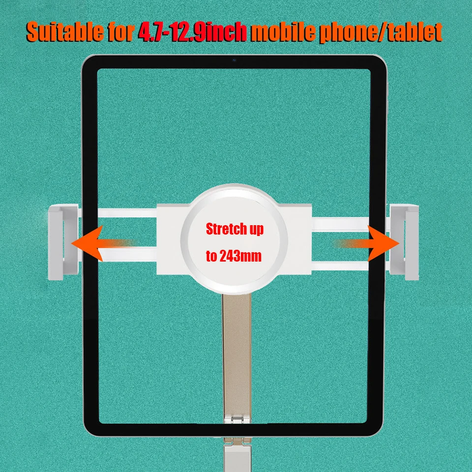 HKYC-Soporte de escritorio de aleación de aluminio para tableta, brazo ajustable para cama, soporte perezoso para iPad, tableta y teléfono inteligente