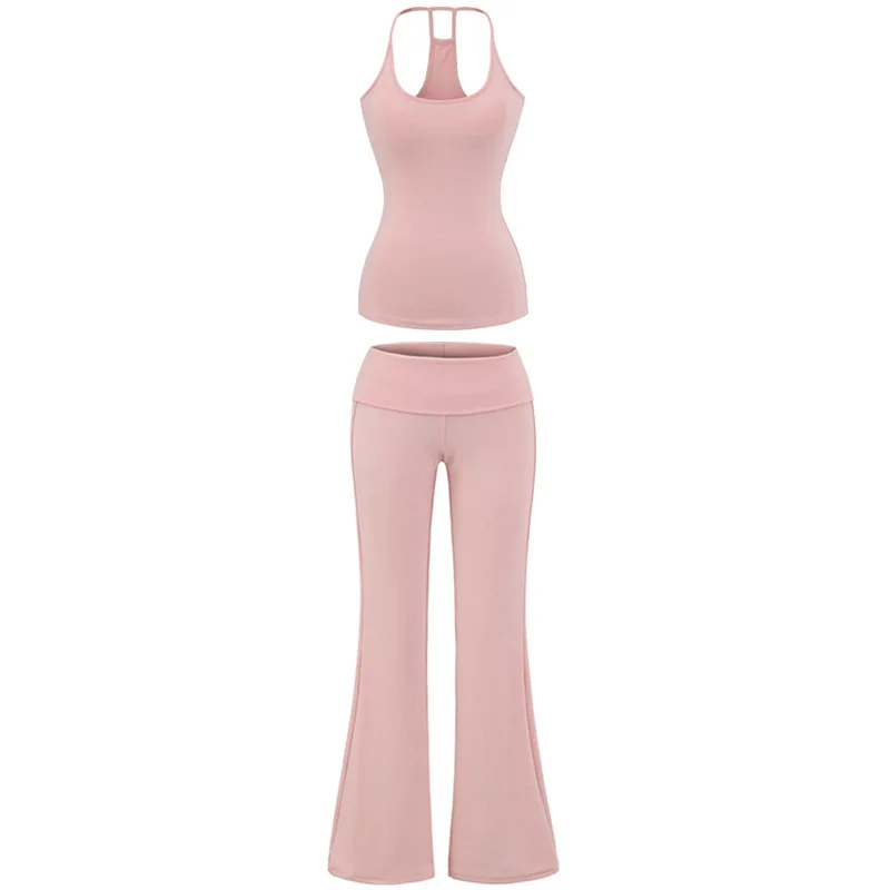 Chest Pad Suspender Trousers Set Women's Summer 2025 New Versatile Casual Vest Yoga Leggings