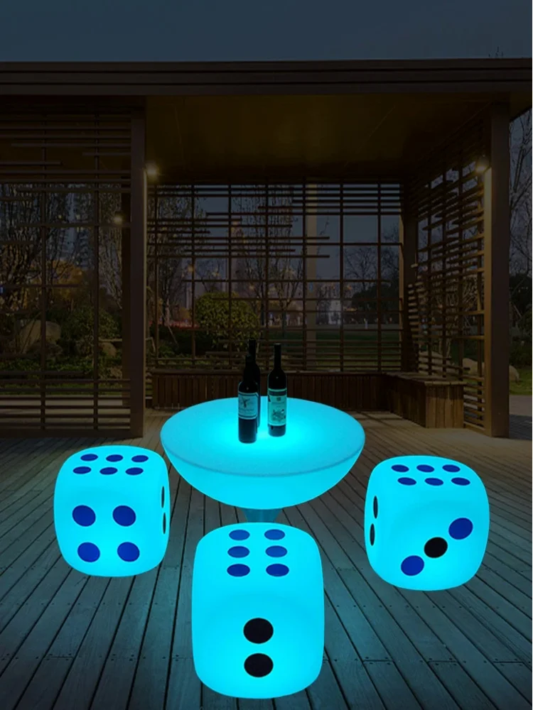 Personality Creative Led Light Bar Ktv Stool Outdoor Casual Chair End Cube Bar