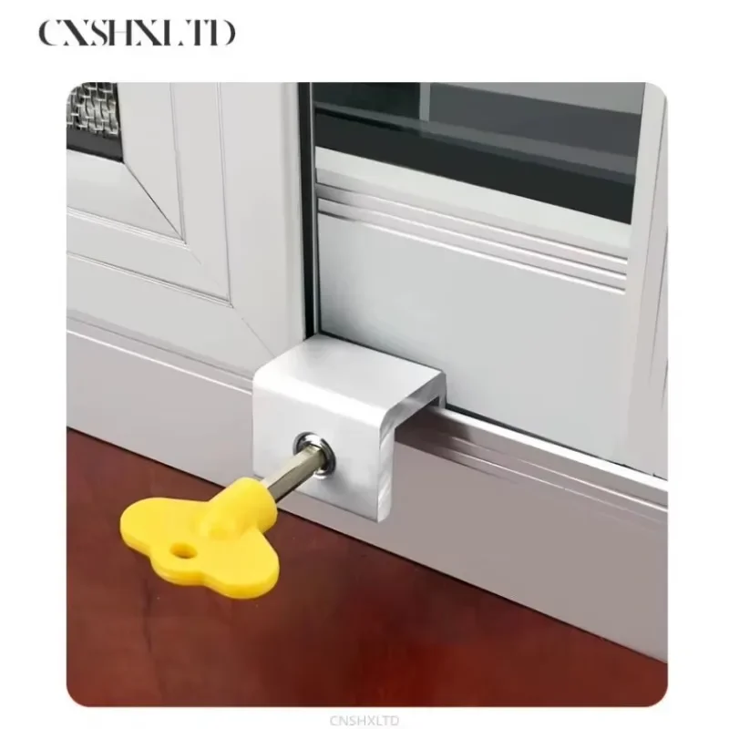 Window Security Key Lock Sliding Doors Windows Restrictor Child Safety Anti-theft Door Stopper Household Improvement Hardware