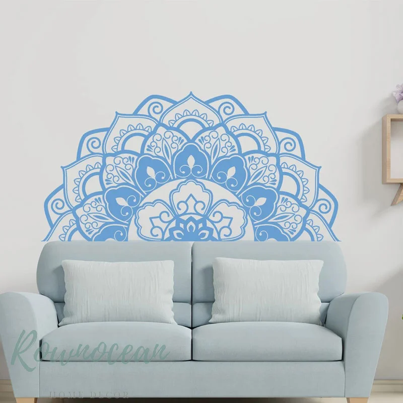 Half Mandala Wall Sticker Interior Home Decor Room Bedroom Headboard Decoration Decals Bohemian Pattern Murals Wallpaper G057