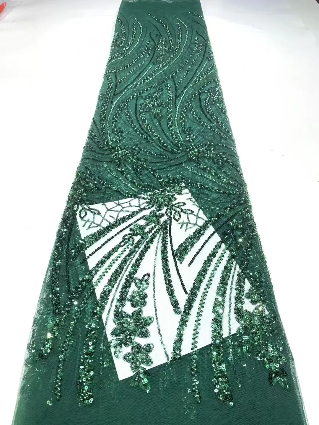 

African Sequins Beaded Lace Fabric, Sequined Embroidery, French Nigerian Lace Fabric, Wedding Dress, High Quality Dress Sewing