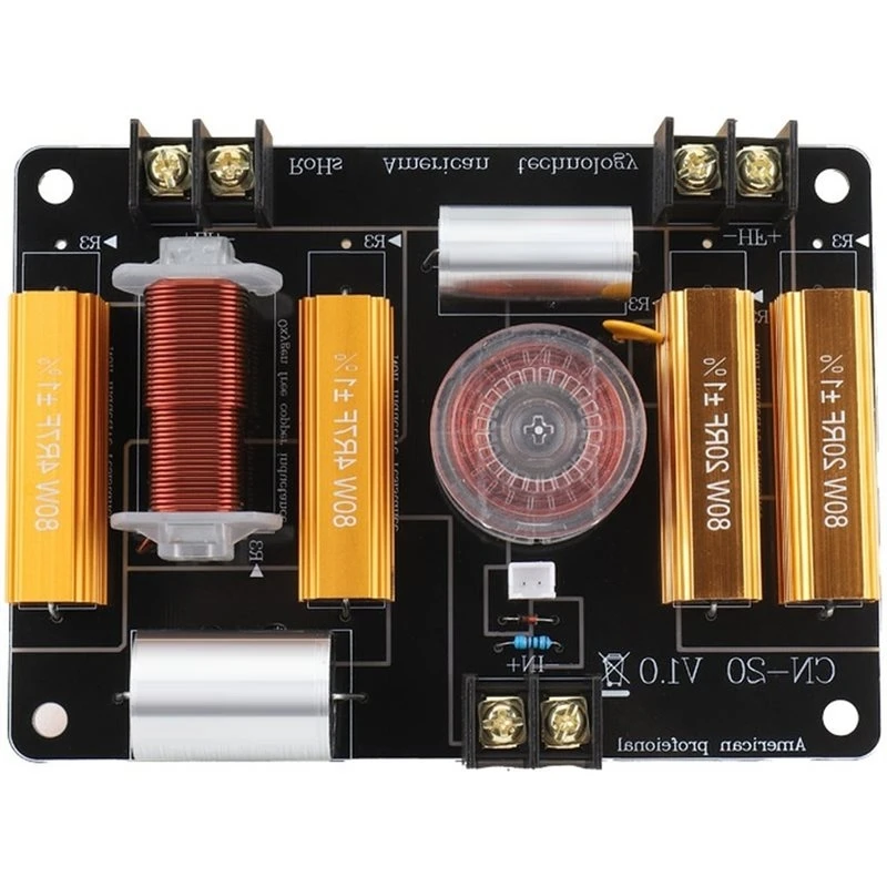 BAAE CN-20 2-Way Speaker Crossover For 8-12 Inch Speakers 25-44Mm Tweeter 450W 3000Hz Treble Low Audio Crossover