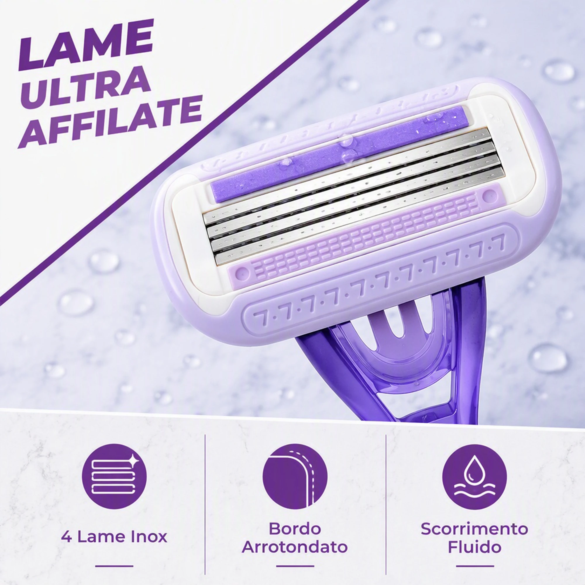 4‑Blade Women’s Safety Razor Kit ,5-Piece All-in-One Manual Razor Set, Smooth & Gentle for Face, Legs, Armpits & Bikini