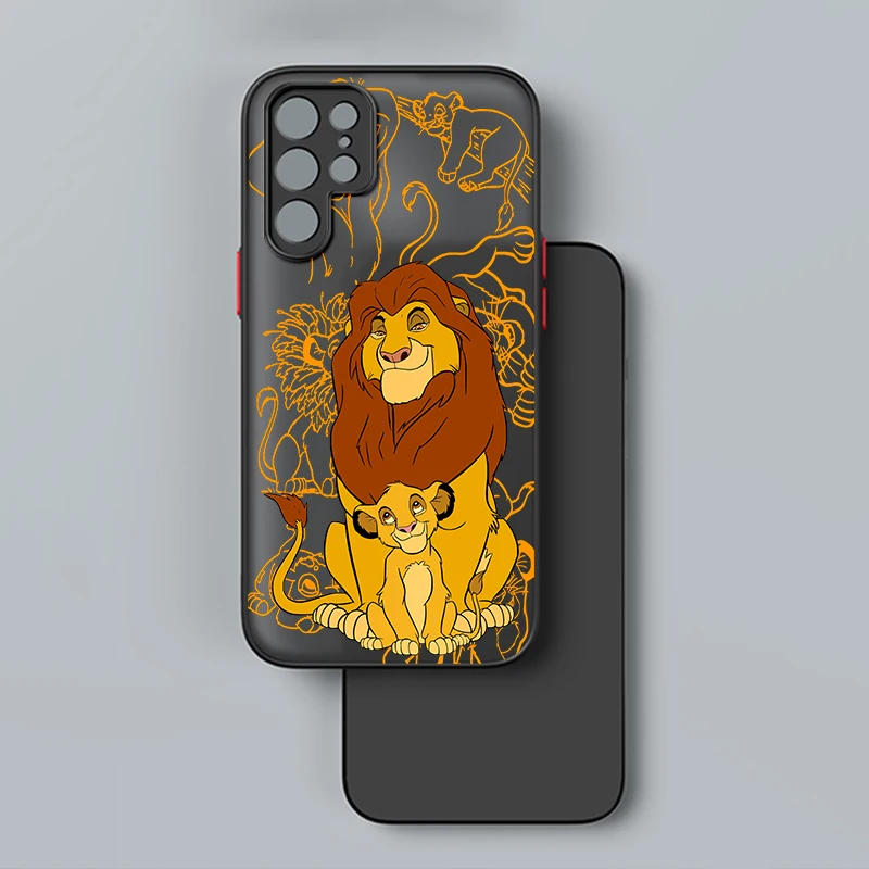 Disney Lion King Simba For Samsung S24 S23 S22 S21 Ultra S20 FE S10 Plus Lite 4G 5G Frosted Translucent Cover Capa Fundas