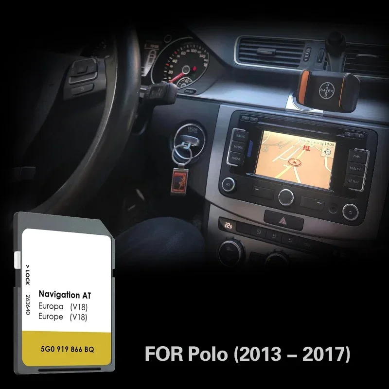 AT V18 Suitable for VW Polo From 2013 To 2017 Vehicle Navigation System Map Software GPS SD Card Cover Netherlands Poland