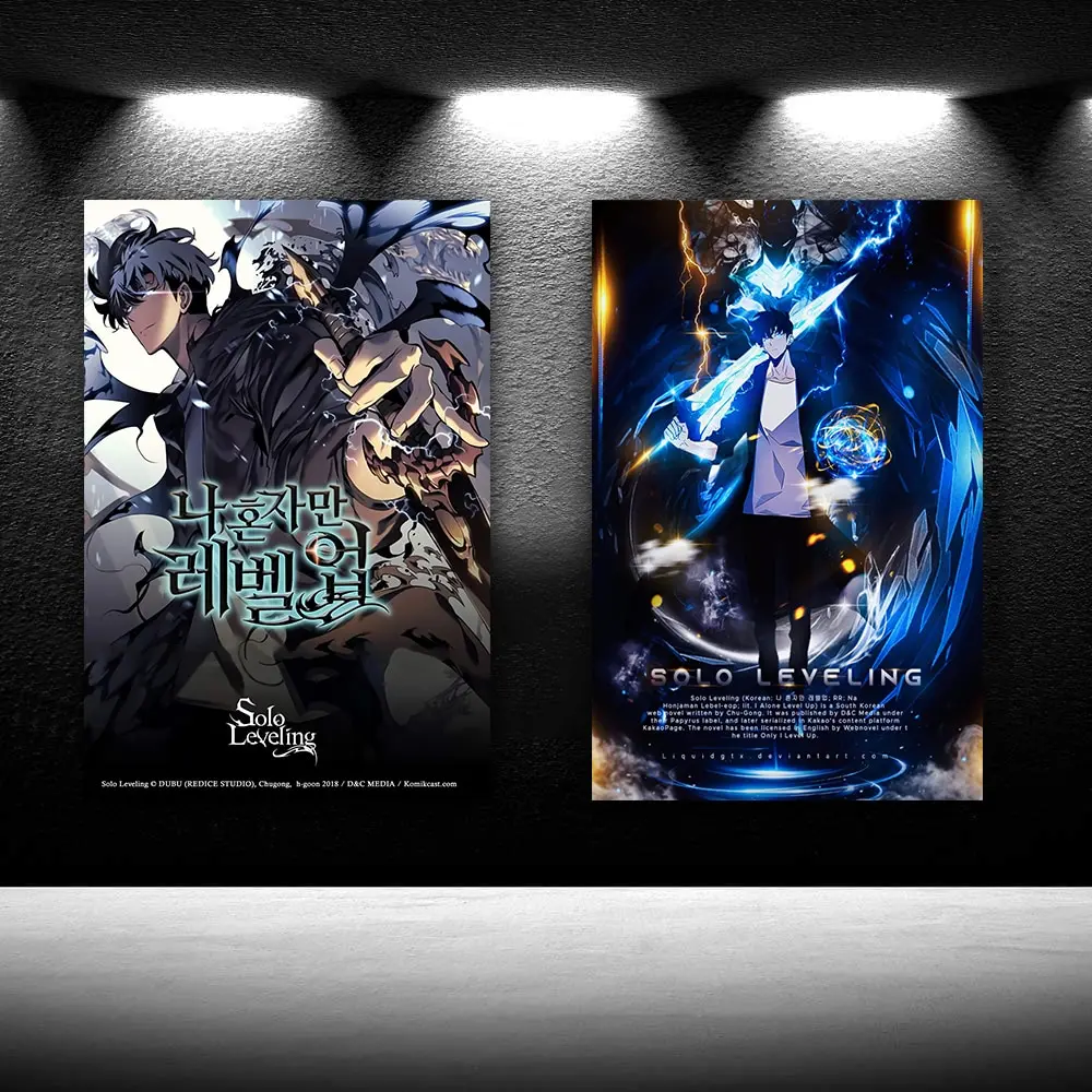 Solo Leveling Anime Poster  Japanese Manga Canvas Wall Art for Bedroom Study  Living Room  Decorative Painting  Gift Idea No Fra