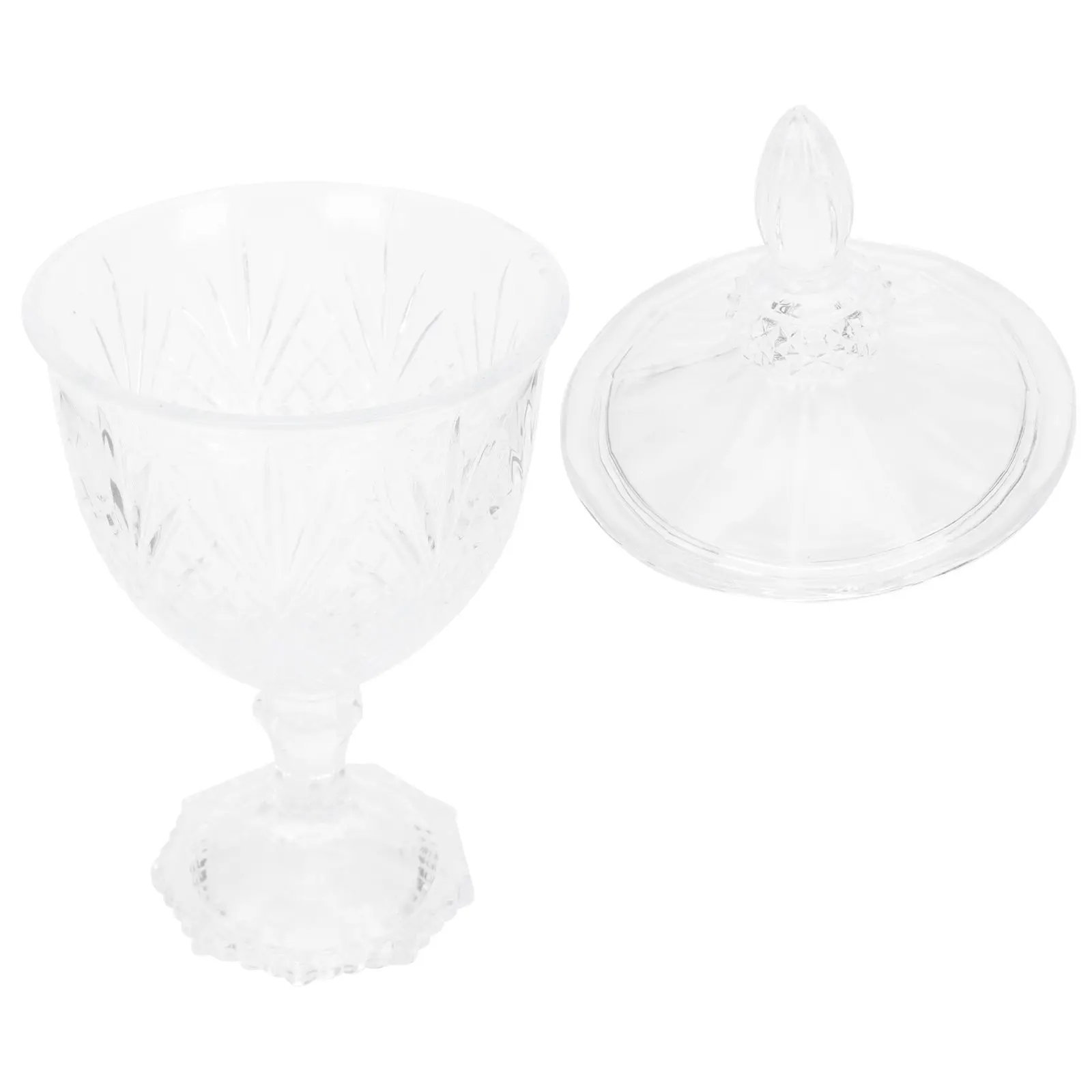 1Pcs European Style Glass Candy Jar Airtight Sealing Storage Canister for Candies Cookies Small Gifts Transparent Design Party