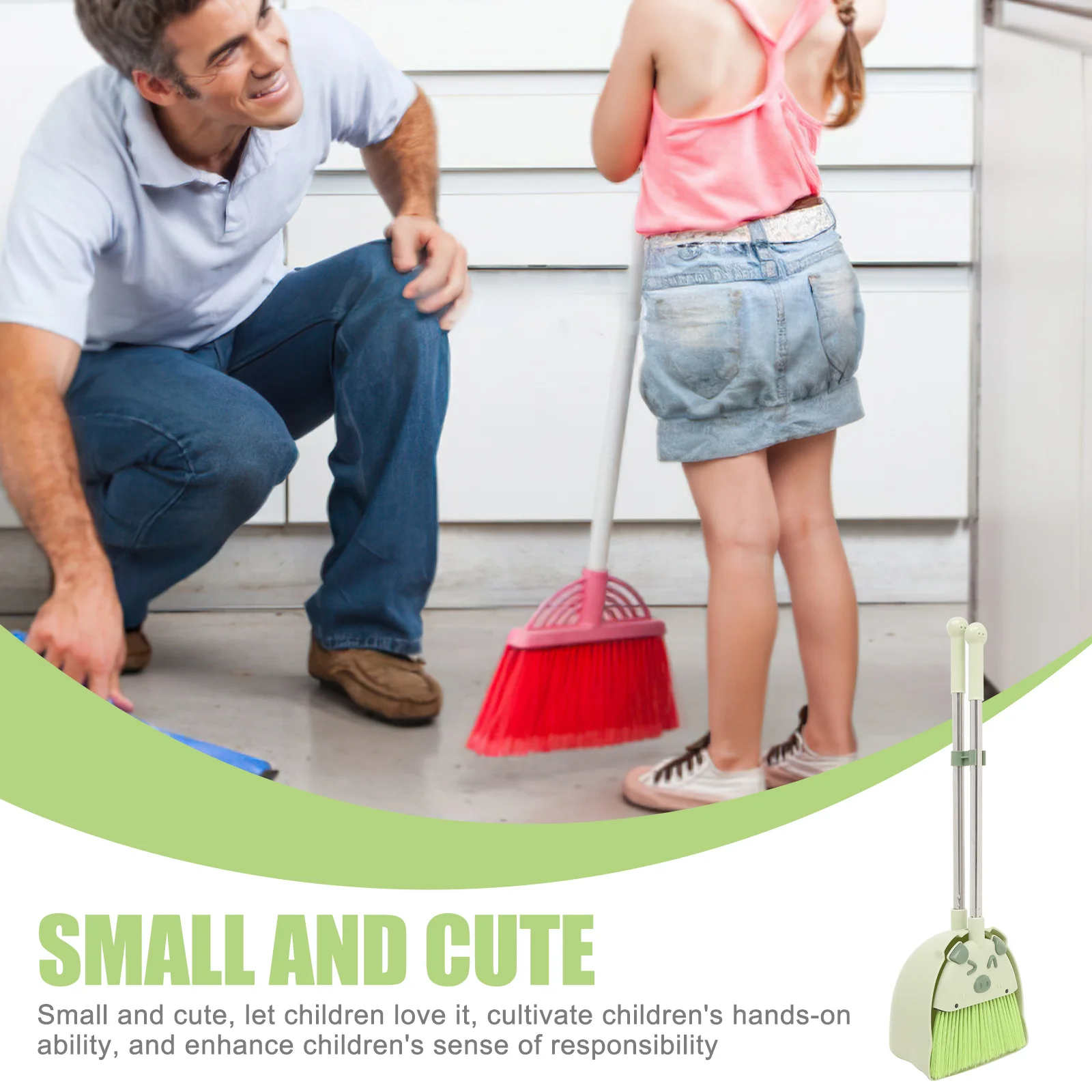 1 مجموعة خنزير الكرتون الأطفال مكنسة مجموعة مجرفة طفل تنظيف أداة الوالدين والطفل النشاط كنس الملحقات رياض الأطفال