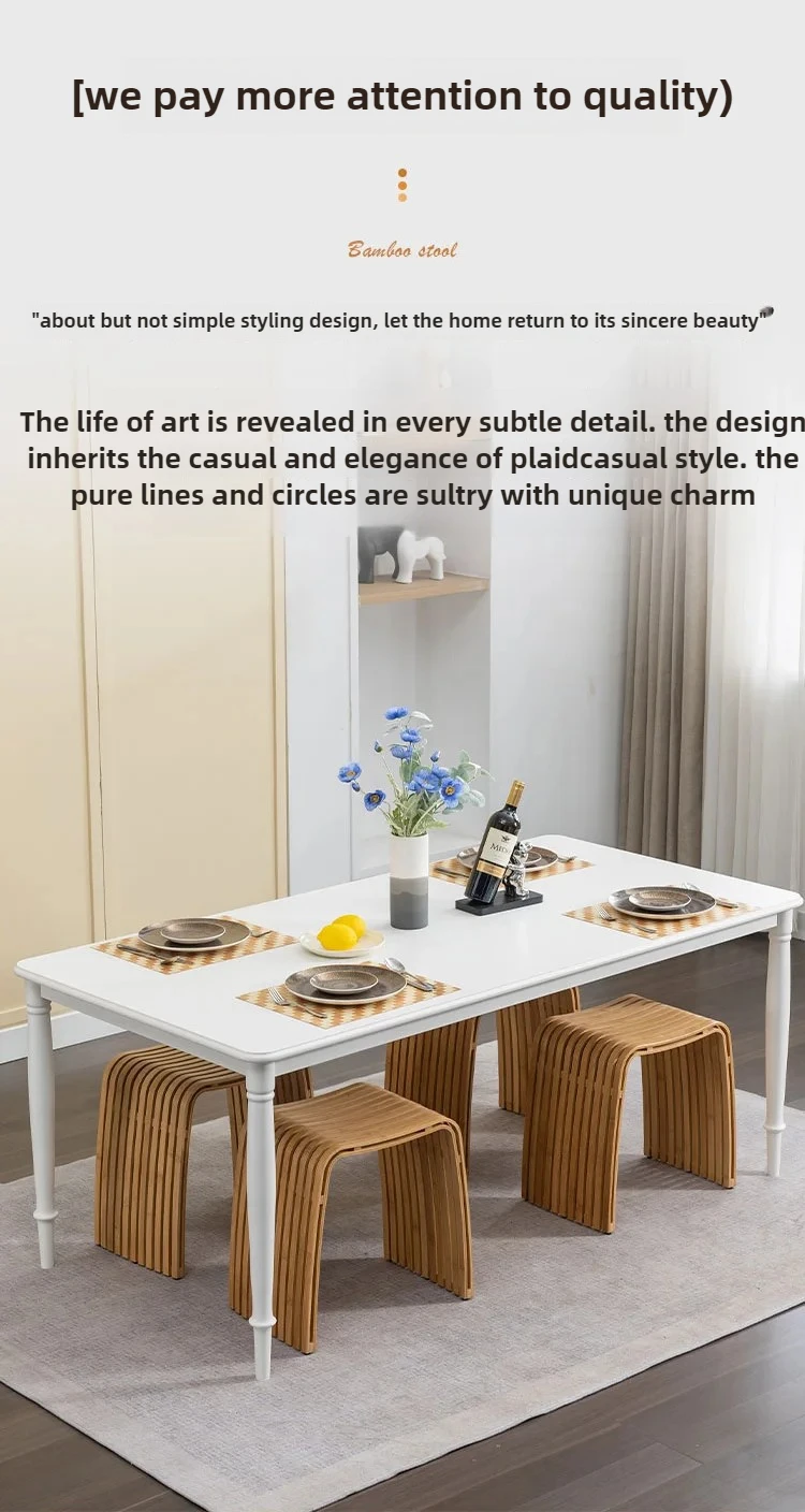 Simple Bamboo Living Room Dining Stool Furniture Modern Home Casual Shoe Changing Stool Strong and Durable Dressing Chair