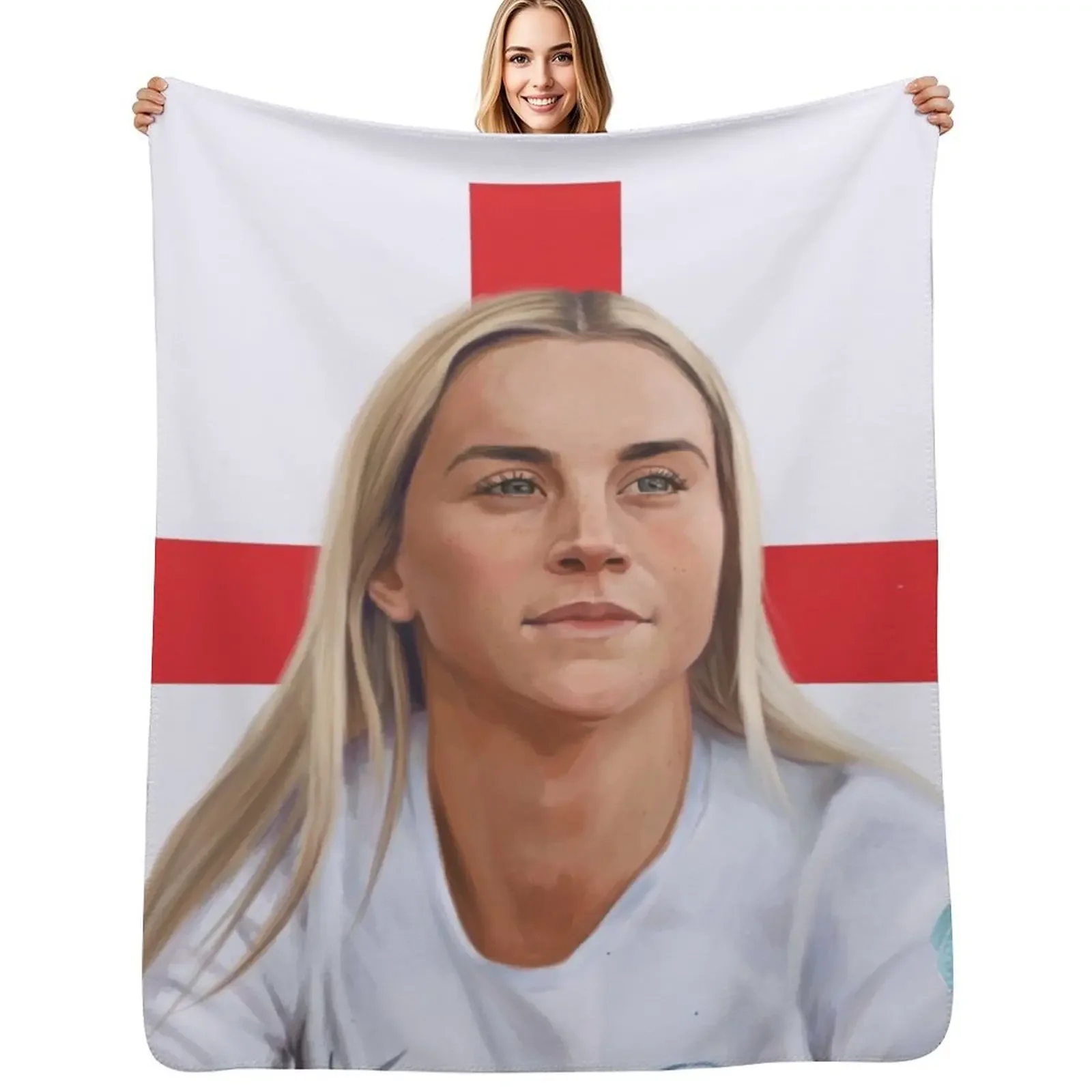 

Alessia Russo (England Background) Throw Blanket Stuffeds Luxury Designer Beautifuls Blanket