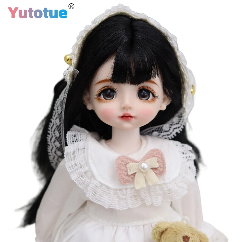 

YUTOTUE 30cm Height Cute Girl Doll with Dress Shoes Full Set Assemble Completed Toy Kids Gift Makeup Face Lifelike