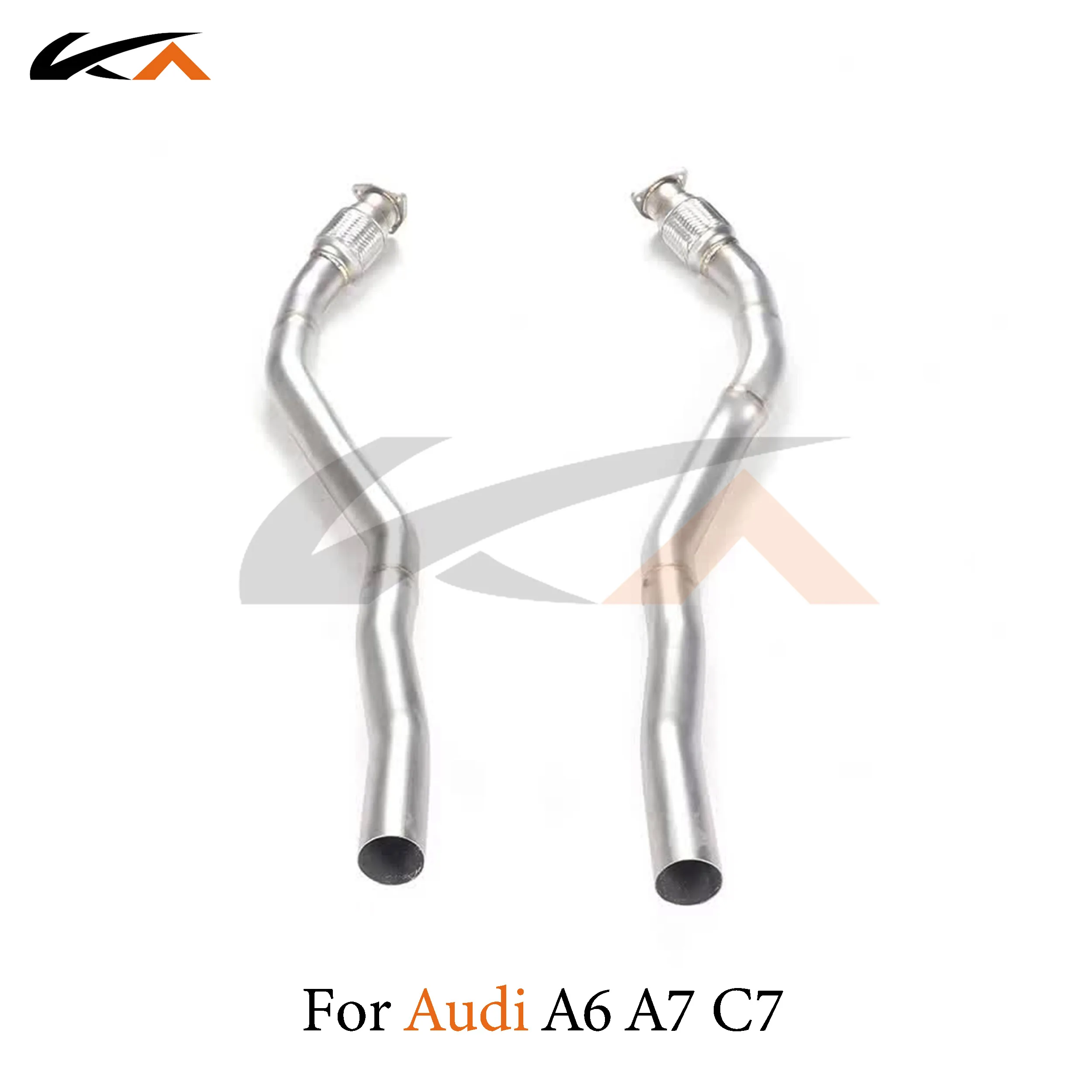 KA Tuning exhaust system steel front pipe for Audi A6 A7 C7 performance auto parts with resonator car accessories