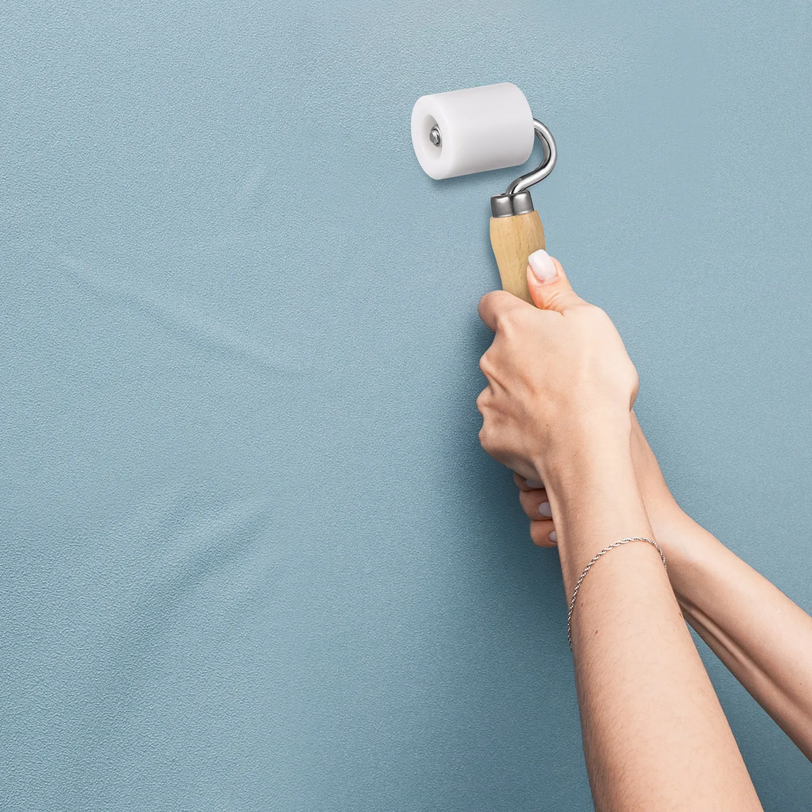 

Валик для обоев с деревянной ручкой Pom Wood, усиленный, для толстых нетканых и фольгированных обоев