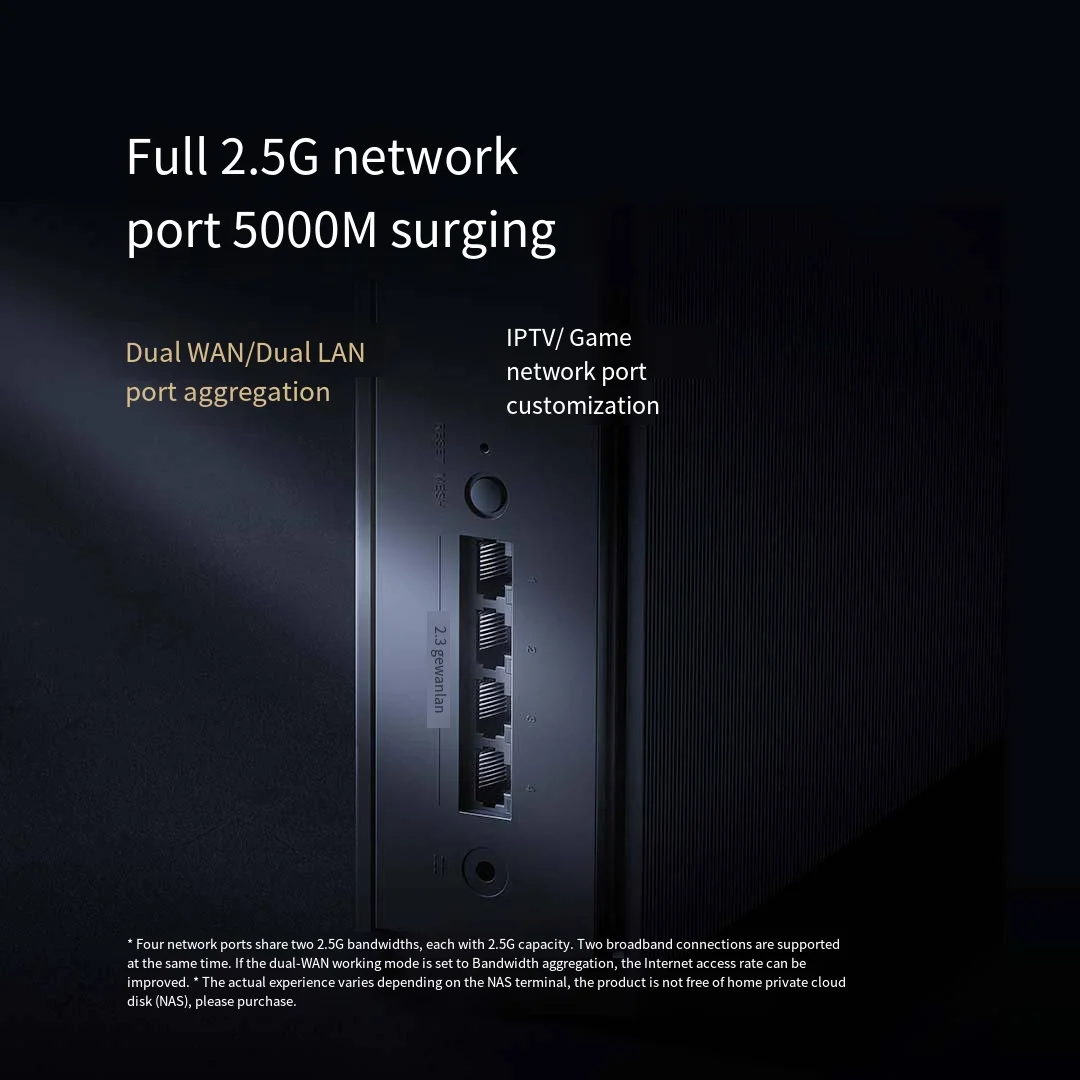 Xiaomi Redmi راوتر 6500 PRO Hub Gateway IPTV 2.5G منفذ إيثرنت 1GB ذاكرة كبيرة IPV6 WPA3 شبكة مكرر مودم مكبر صوت أحادي