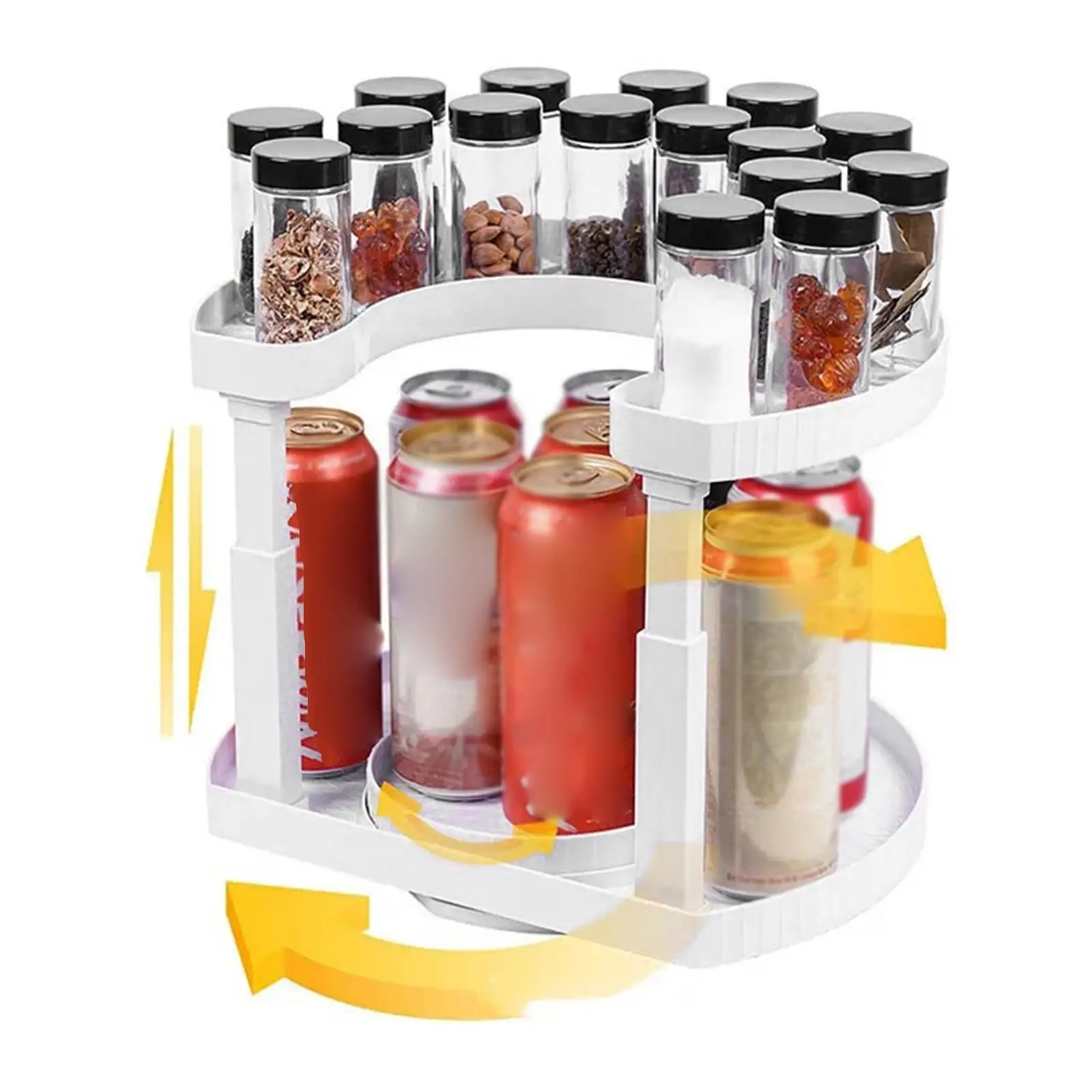 Spice Rack Turntable Rotating Storage Tray Organizer Non Slip Multipurpose Kitchen And Organizer Suitable for Home
