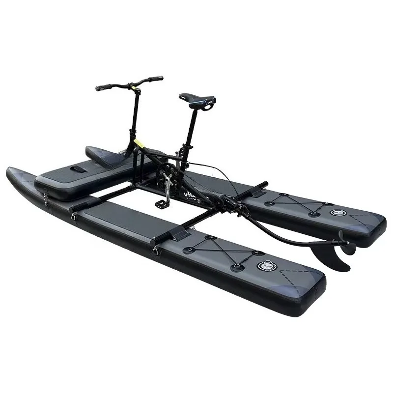 Favorite 2026  High Quality Water Sports Equipment Bike PVC Pontoons Inflatable Floating Water Bike Pedal Boats
